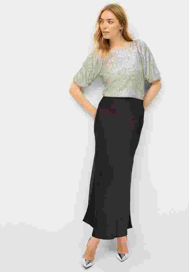 All-Over Sequin Blouson Sleeve Top image number 3
