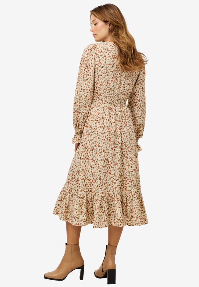 Smocked Waist Midi Dress image number 1