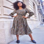 Smocked Waist Midi Dress image number null