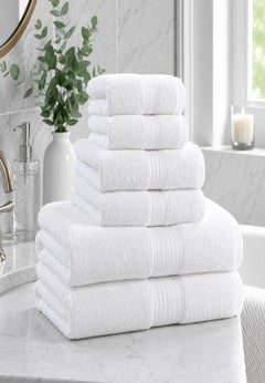 BH Studio 6-Piece Plush & Absorbent 100% Cotton Bath Towel Set
