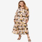 Henley Sheer Tiered Maxi Dress image number null