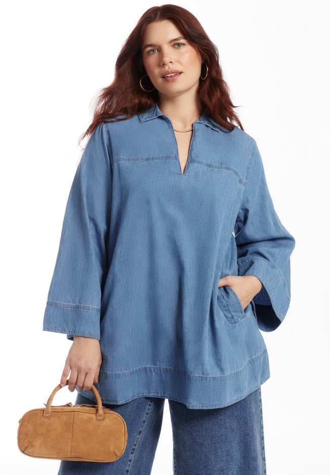 Cotton Denim Blouse image number 1