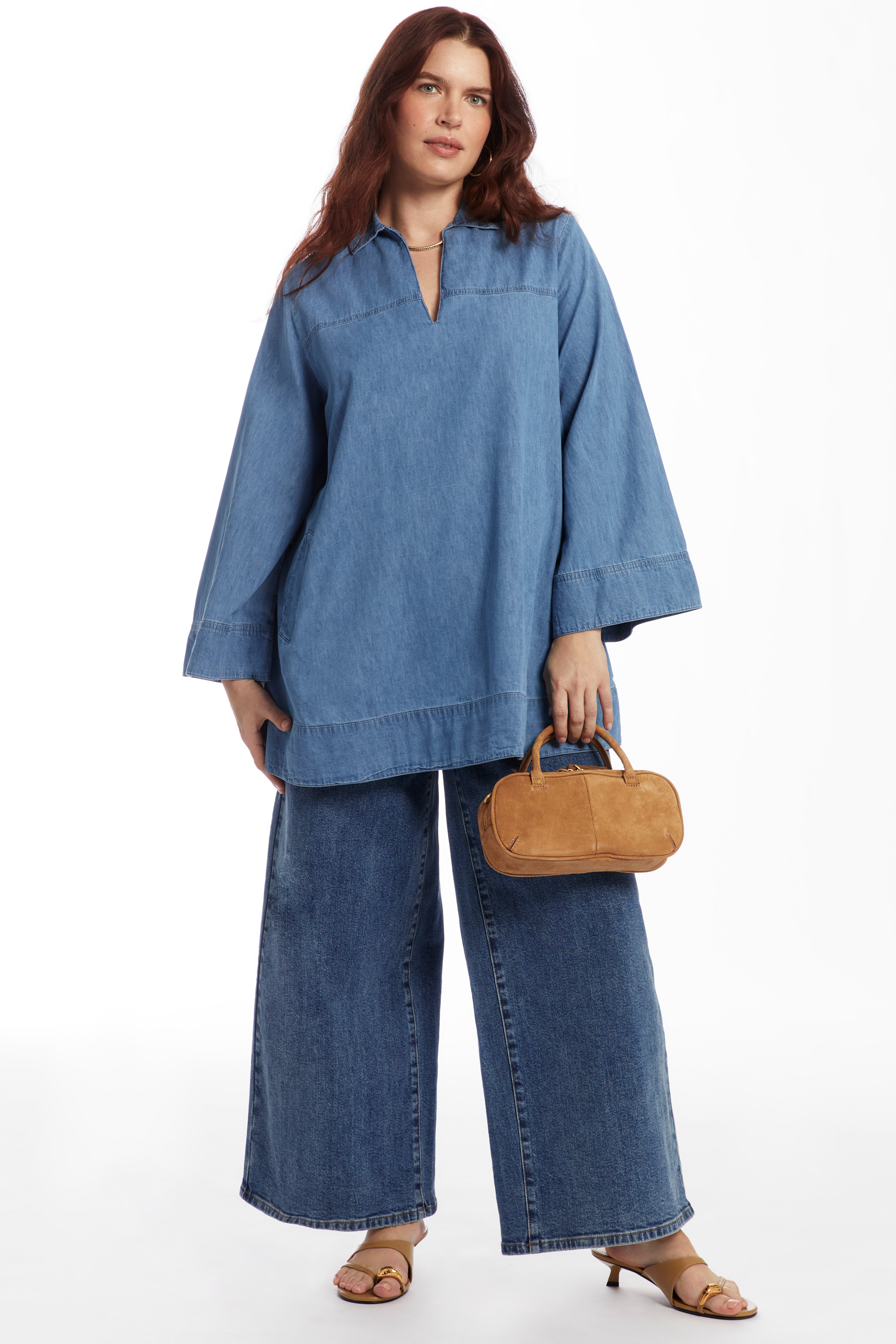 Cotton Denim Blouse image number 0