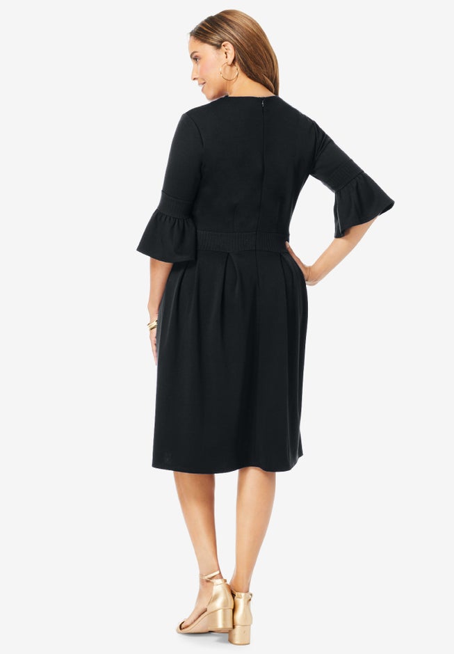 Ponte Fit & Flare Dress image number null