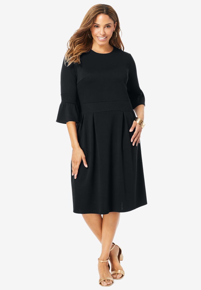 Ponte Fit & Flare Dress image number null