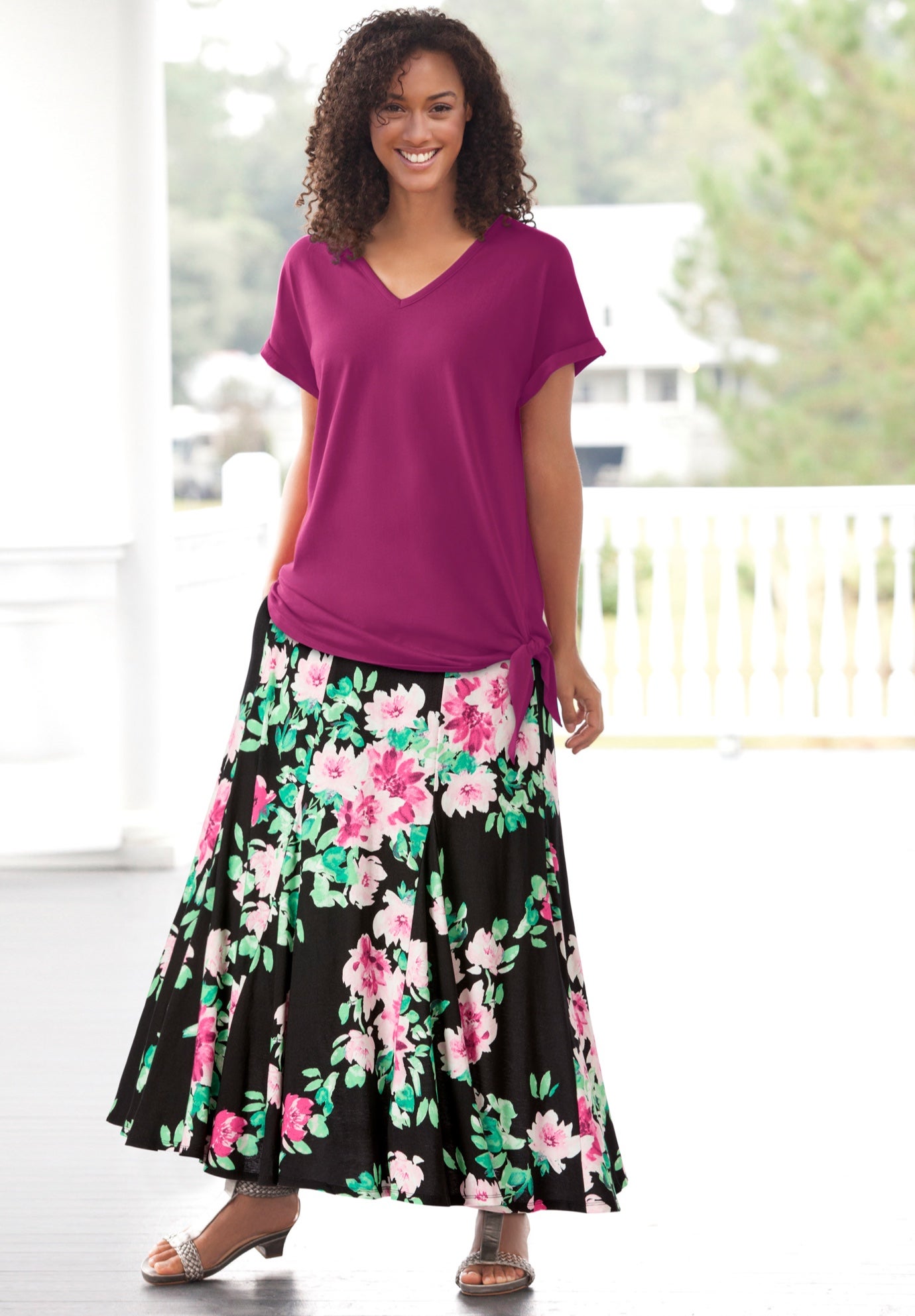 Wide Elastic Waist Skirt image number 0