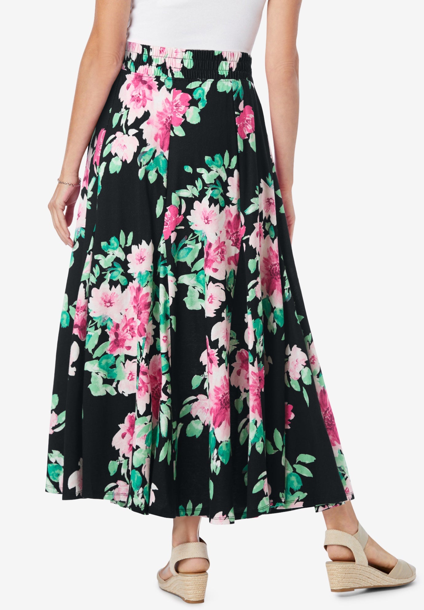 Wide Elastic Waist Skirt image number 3