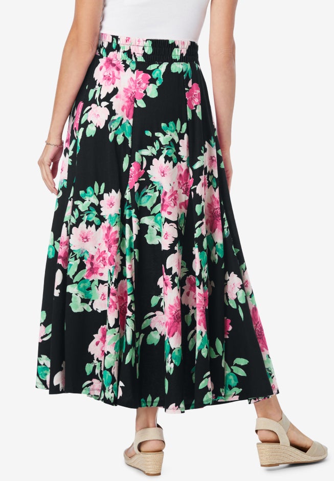 Wide Elastic Waist Skirt image number 3