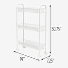 3-Basket Slim Rolling Wire Cart image number null