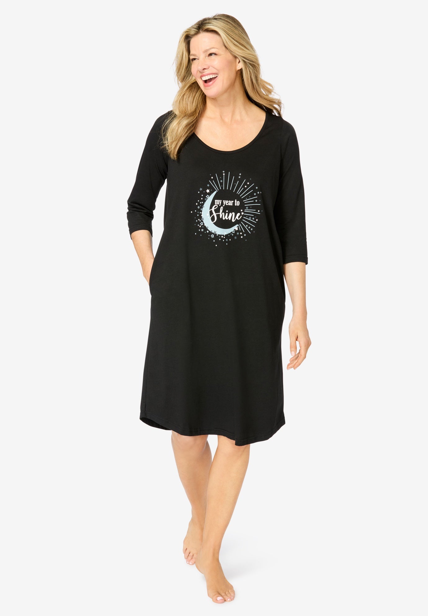 Avenue Body Three-Quarter Sleeve Sleepshirt image number 0