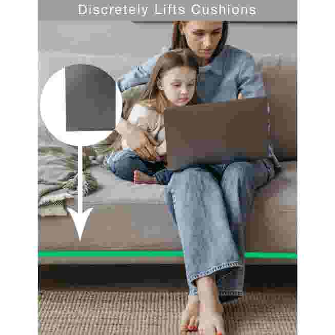 Discreetly lifts cushions graphic