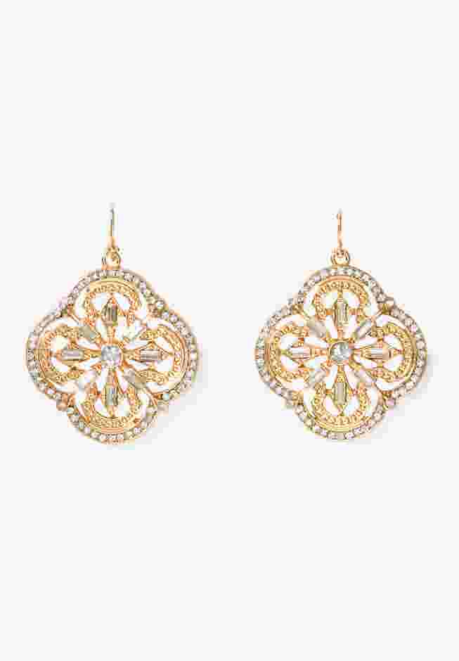 Rhinestone Dangle Earrings image number 1