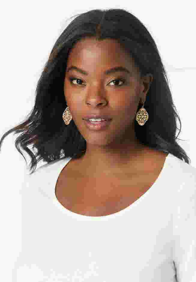 Rhinestone Dangle Earrings image number 0