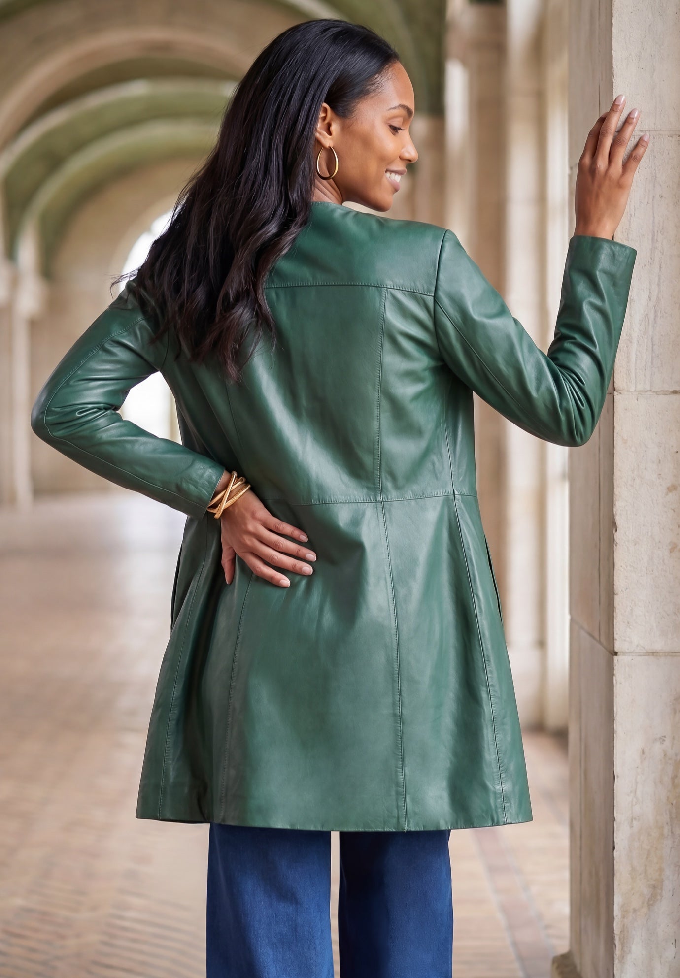 Three-Quarter Leather Jacket image number 1