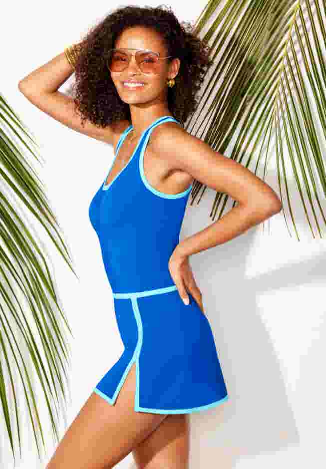 Two-Piece Convertible Maillot Swimdress image number 2