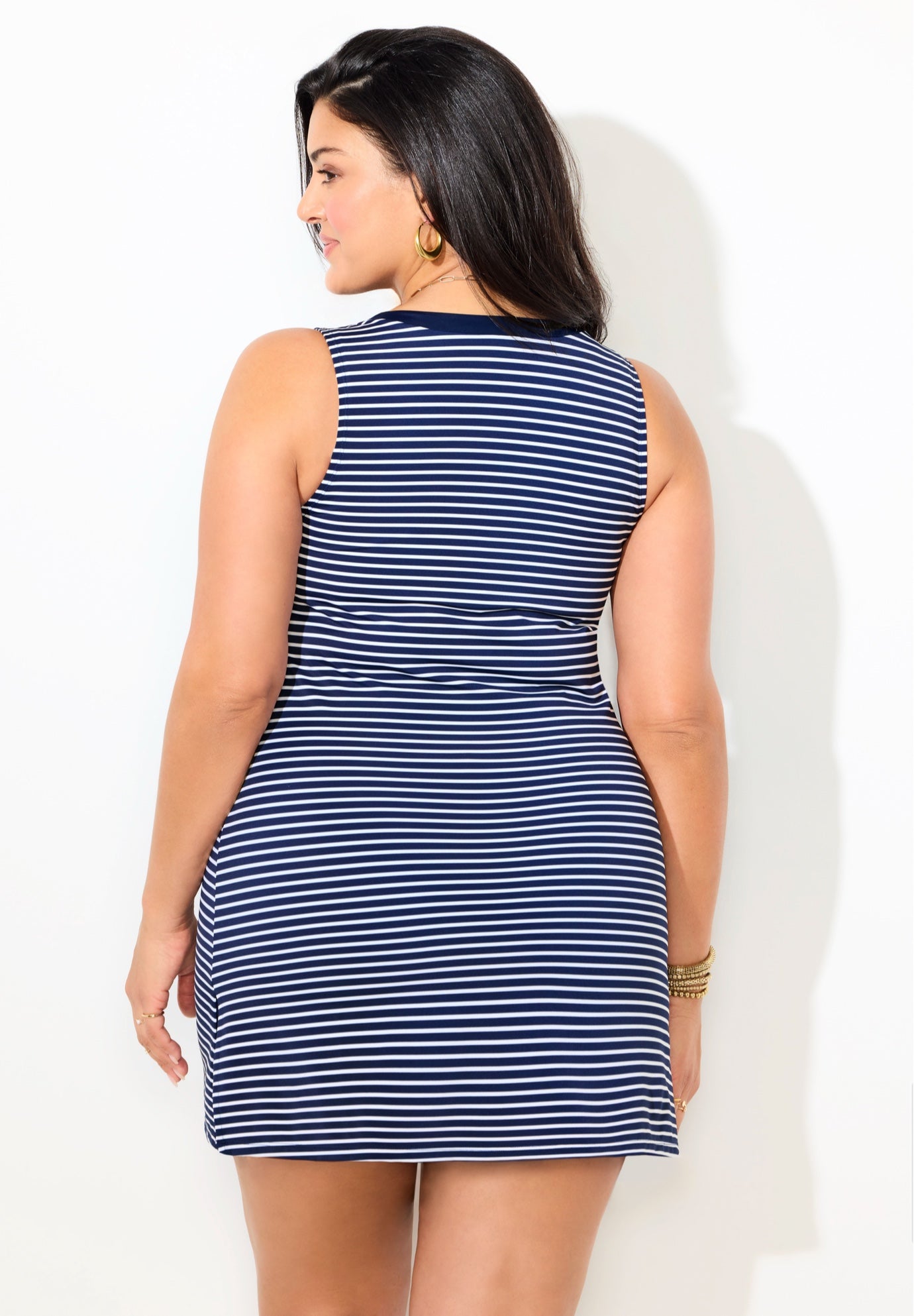 Chlorine Resistant V-Neck Two-Piece Swimdress image number 2