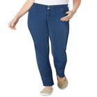 Stretch Built-in Slimming Panel Straight Leg Jeans image number null