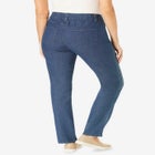 Stretch Built-in Slimming Panel Straight Leg Jeans image number null
