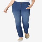 Stretch Built-in Slimming Panel Straight Leg Jeans image number null