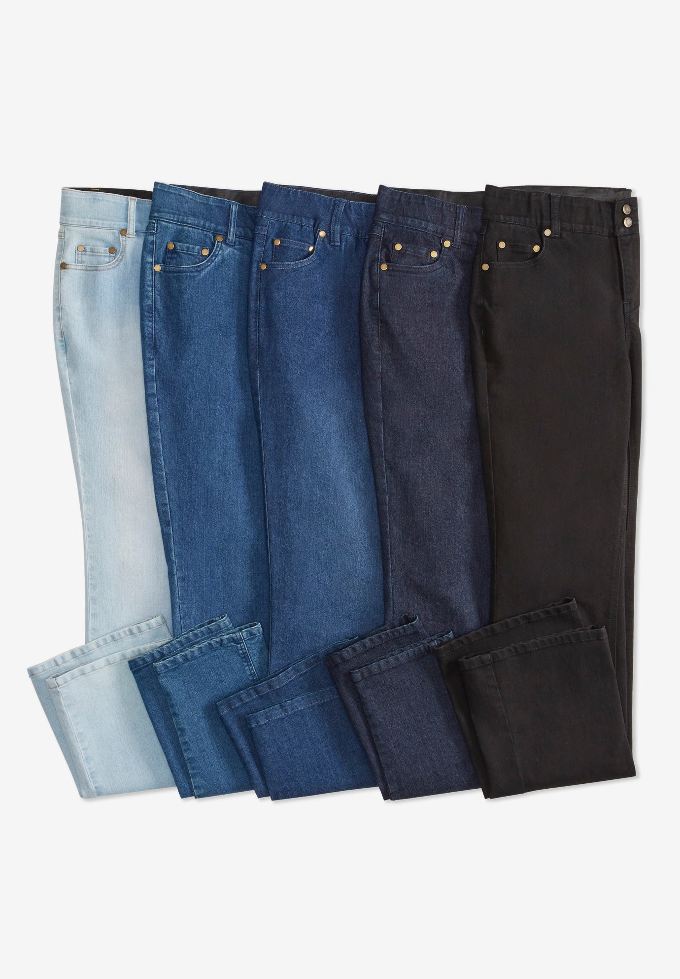 Stretch Built-in Slimming Panel Straight Leg Jeans image number 7