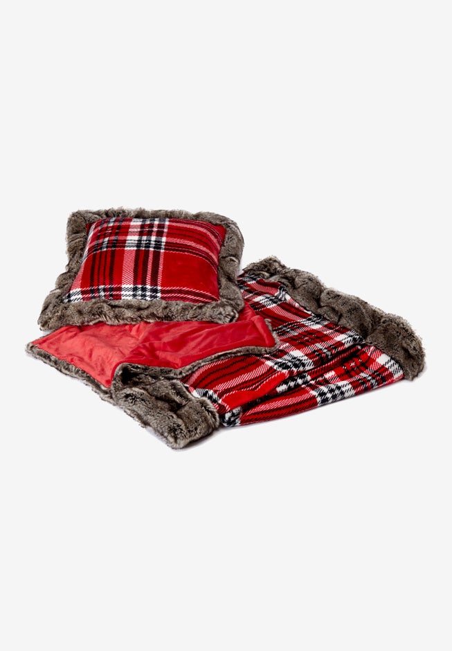 Plaid 2-Piece Pillow & Throw Set image number null