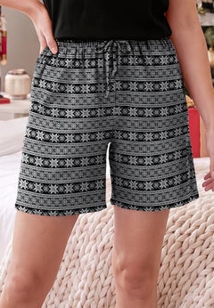 Print Pajama Shorts