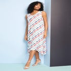 Plus Size Stretch Knit Mid Length Sleeveless Swing Dress image number null