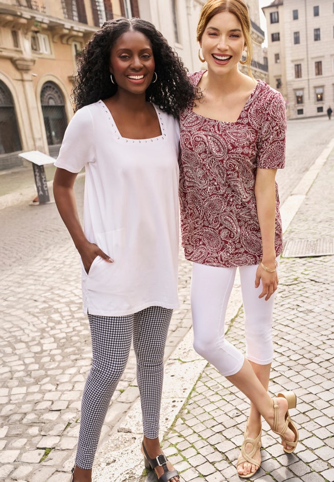 Stretch Cotton Square Neck Tunic image number 4