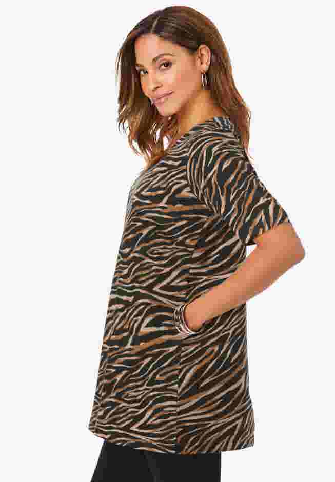 Stretch Cotton Square Neck Tunic image number 1