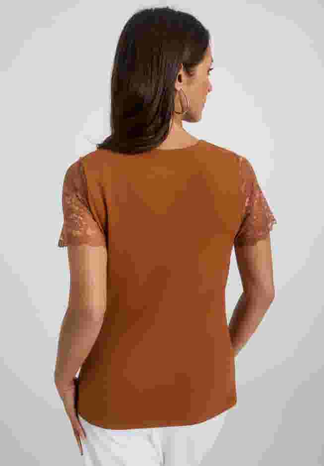 Stretch Lace Neckline Top image number 2
