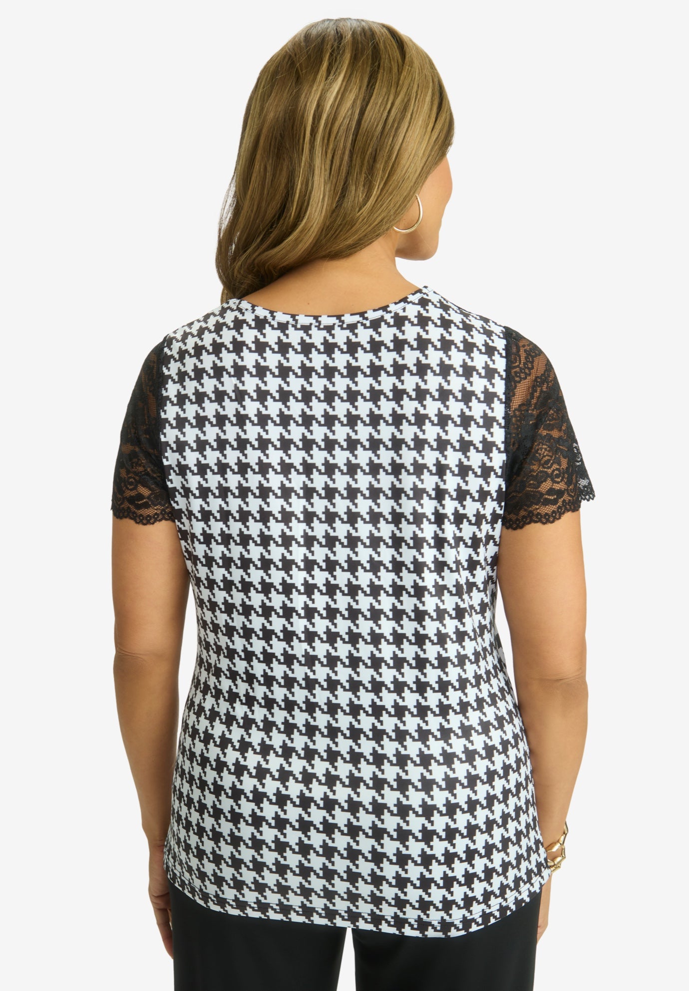 Stretch Lace Neckline Top image number 2