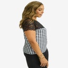 Stretch Lace Neckline Top image number null