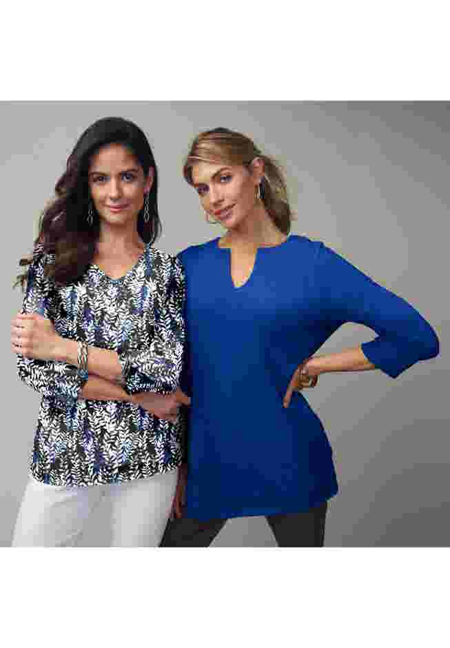 Stretch Cotton V-Neck Tee image number 1