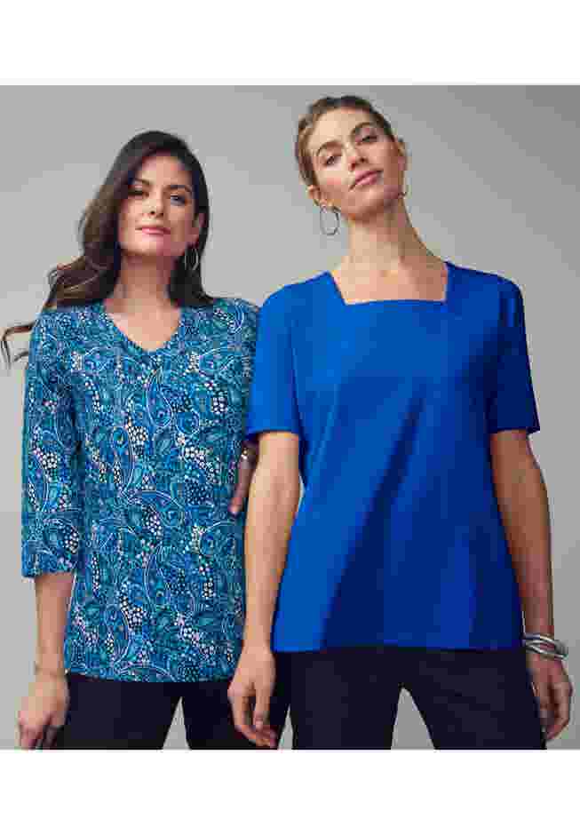 Stretch Cotton V-Neck Tee image number 2