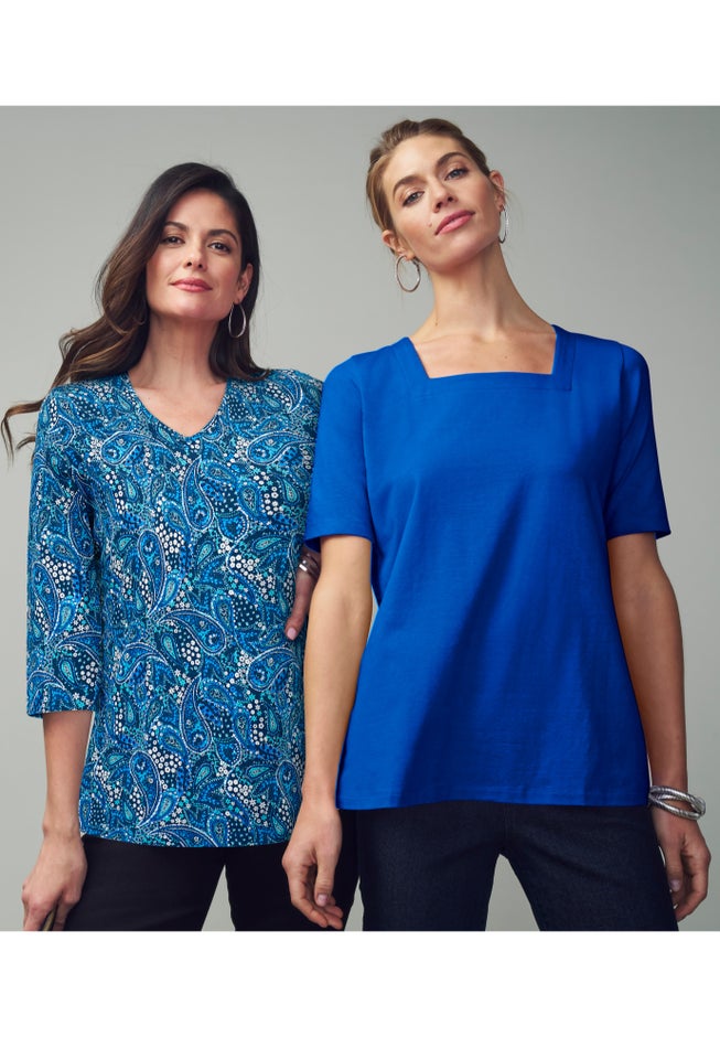 Stretch Cotton V-Neck Tee image number 5