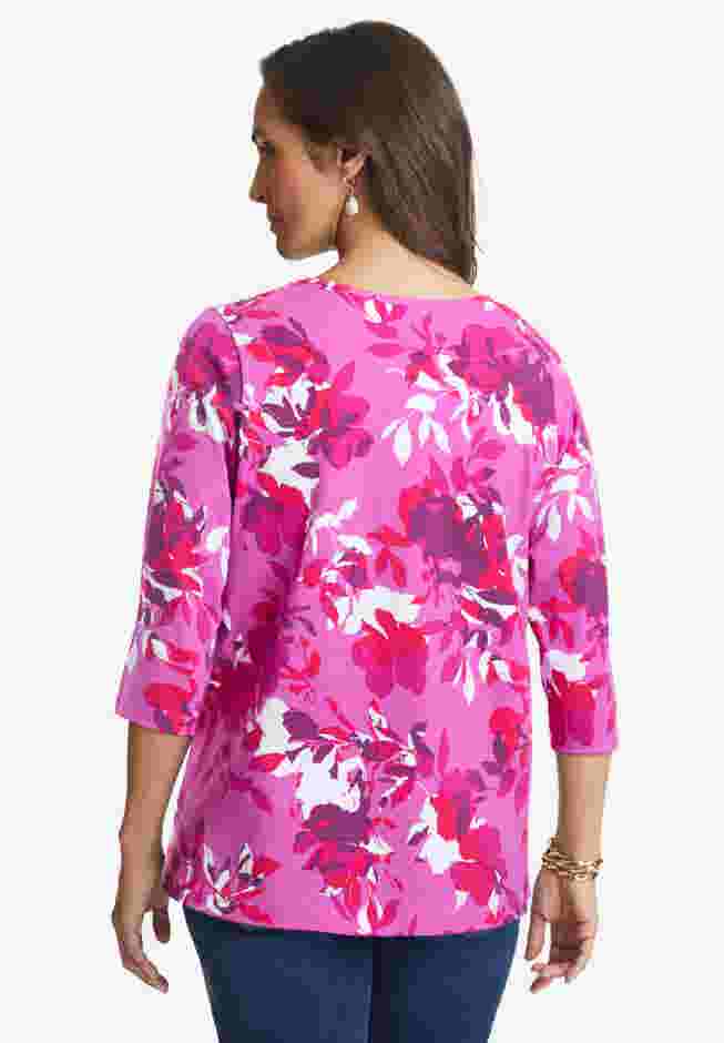 Stretch Cotton V-Neck Tee image number 2
