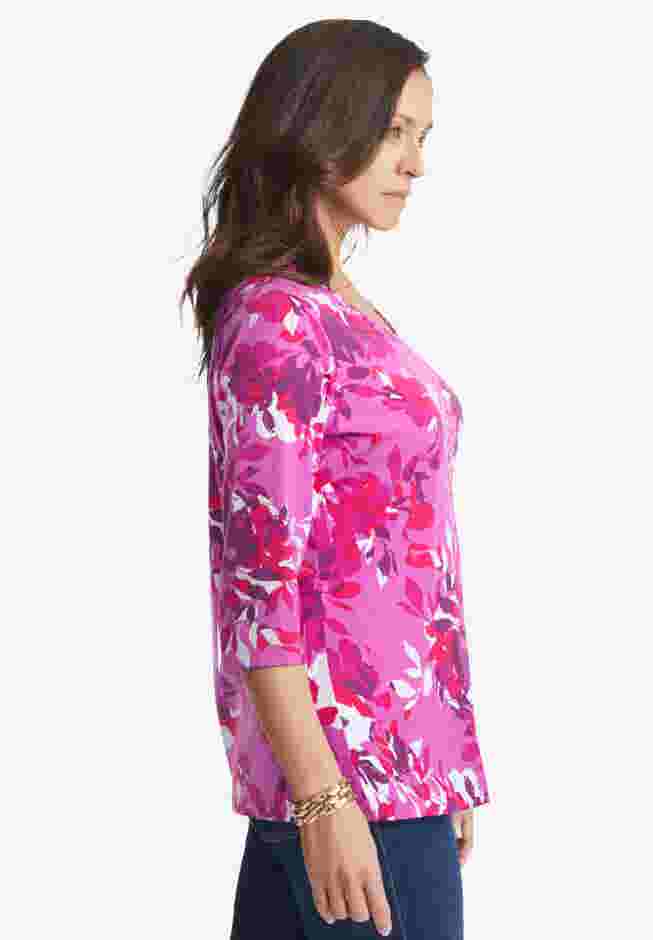 Stretch Cotton V-Neck Tee image number 1