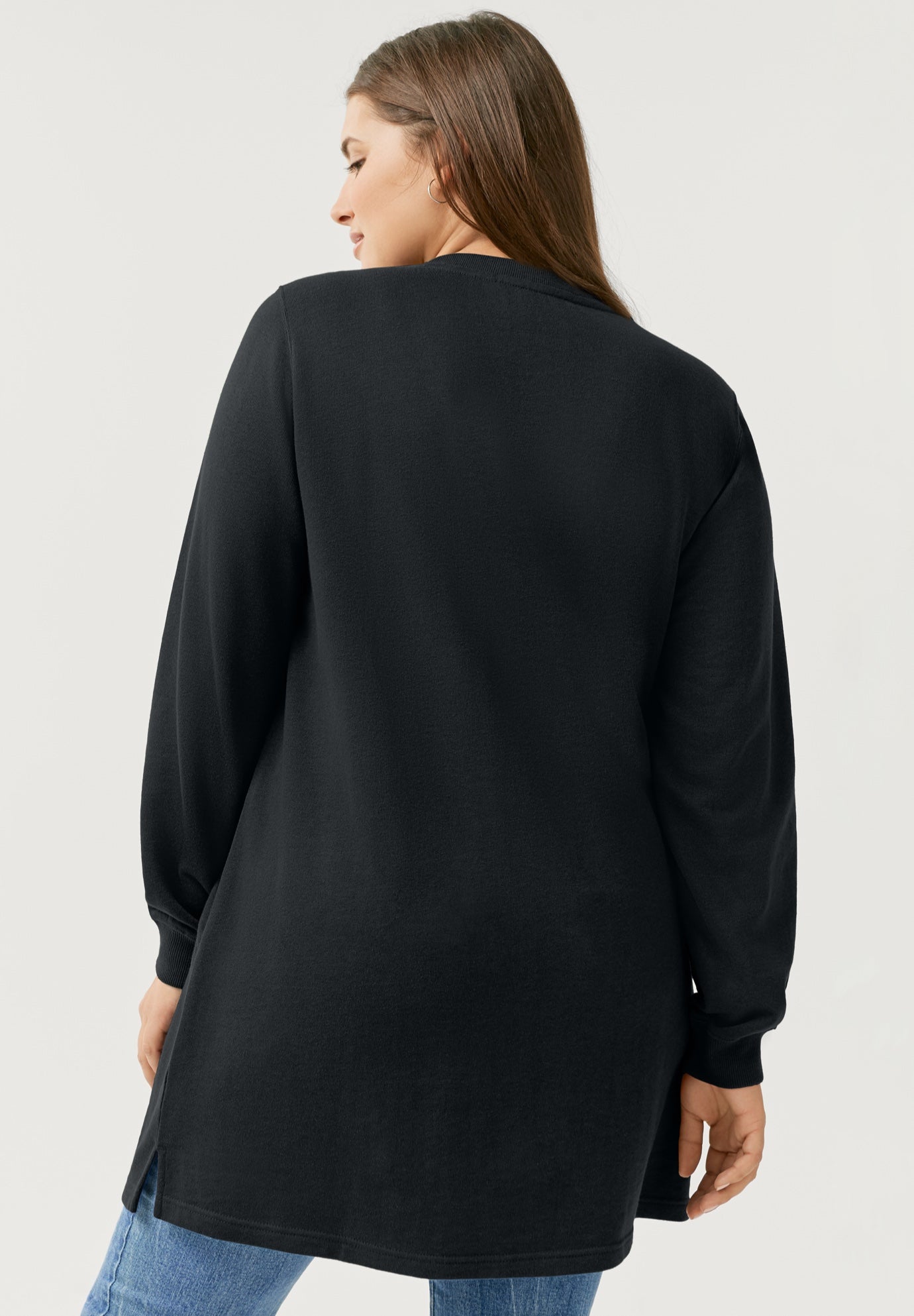 Zip Pocket French Terry Sweatshirt Tunic image number 1