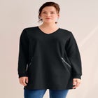 Zip Pocket French Terry Sweatshirt Tunic image number 0