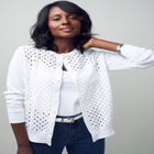 Fine Gauge Eyelet Cardigan image number null