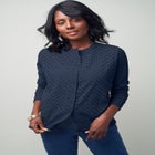 Fine Gauge Eyelet Cardigan image number null