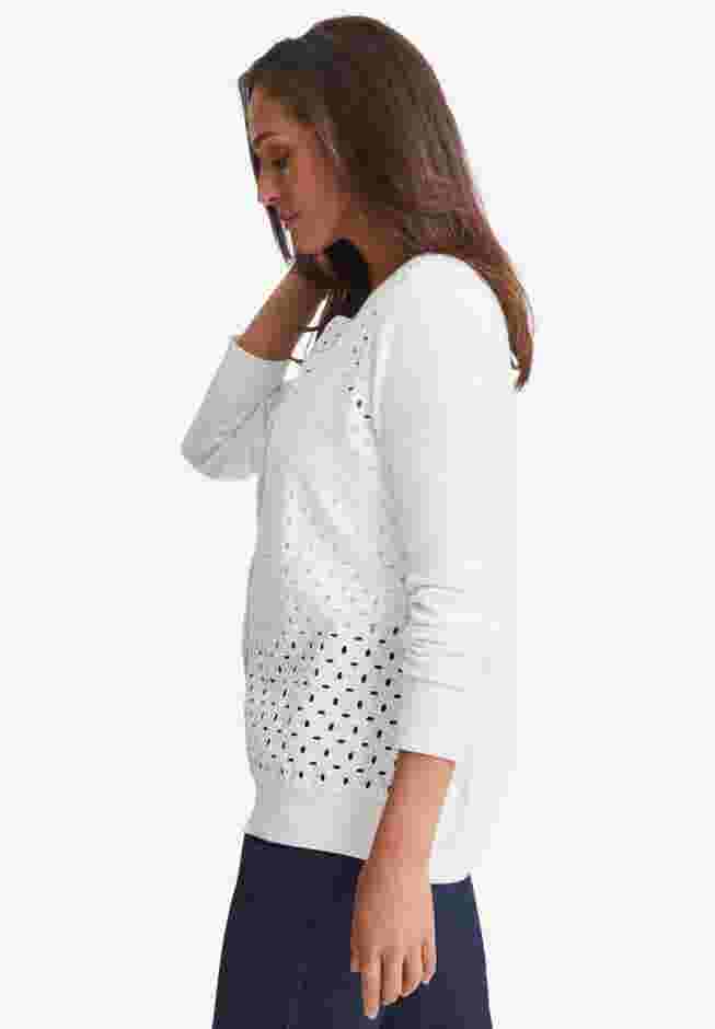 Fine Gauge Eyelet Cardigan image number 2
