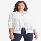 Fine Gauge Eyelet Cardigan image number null