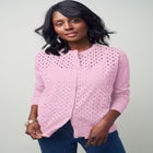 Fine Gauge Eyelet Cardigan image number null