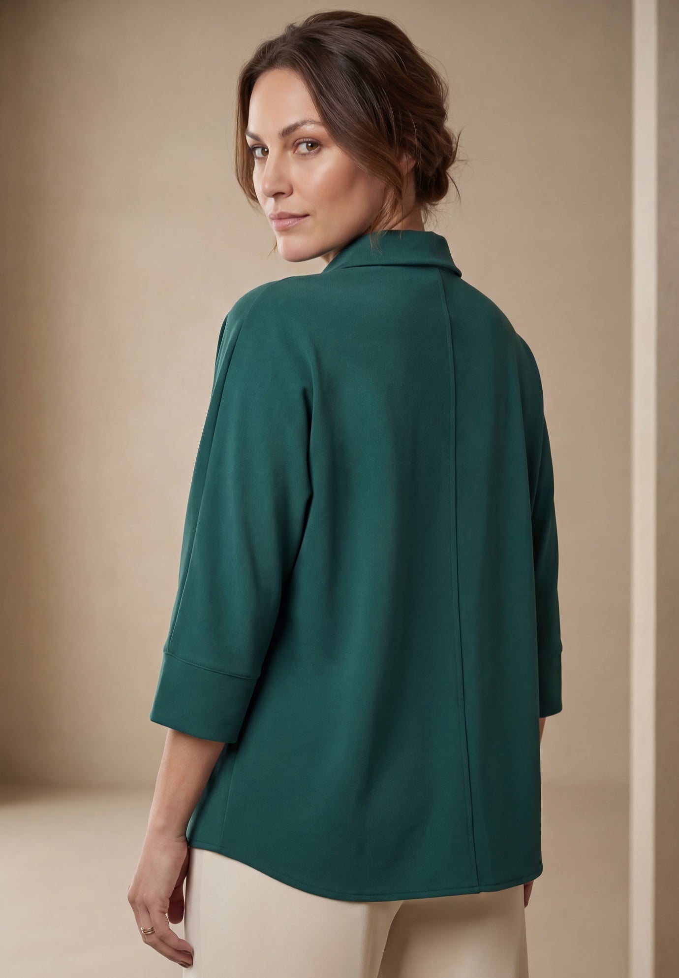 Stretch Knit Crepe Trapeze Tunic image number 1