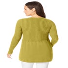 Ribbed Baby Doll Tunic Sweater image number null