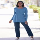 Ribbed Baby Doll Tunic Sweater image number null