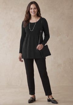 Ribbed Baby Doll Tunic Sweater