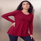 Ribbed Baby Doll Tunic Sweater image number 0