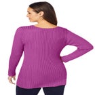 V-Neck Ribbed Sweater image number null